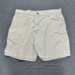 Carhartt Men's Size 40 Carpenter Shorts Tan  Canvas Cargo Utility Workwear